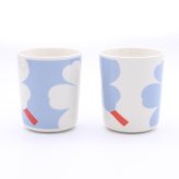 マリメッコ ユフラ ウニッコ マグカップ 250ml ペア ホワイト/ライトブルー/オレンジレッド marimekko UNIKKO JUHLA マグ 食器 ギフト 耐熱 電子レンジ対応 結婚祝い プレゼント 贈り物 ギフトセット 食器セット