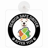 カーサイン 高齢者マーク SENIOR SAFE DRIVER ドゴアルヘンティーノ 車内用 吸盤タイプ 収れん火災防止タイプ 肉球 日本製 車 ステッカー