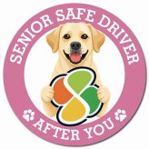 カーサイン 高齢者マーク SENIOR SAFE DRIVER ラブラドールレトリバー マグネット 強力 直径13cm 肉球 日本製 車 ステッカー