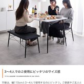 【4点セット】 ダイニングテーブルセット 食卓 チェア 椅子 ベンチ 机 リビング カフェ 大理石 石目柄 黒脚 ファミリー 幅110 3人掛け 4人掛け 4点 在宅 リモートワーク 軽量 いす イス 長方形 PVC 新生活