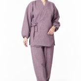 作務衣 日本製 女性 麻ライク ポリエステル100％ 1112 S/M/L 夏 母の日 ギフト プレゼント