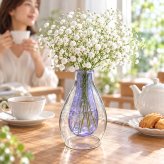 卒業 退職 名入れ 花瓶 淡紫の二重ガラスフラワーベース 専用BOX入り プレゼント 古希 喜寿 誕生日 SXX