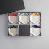 六角豆皿5枚セット / true colors line / ギフトボックス＆熨斗付き / 瀬戸焼 食器・プレート【送料無料（北海道・沖縄を除く）】