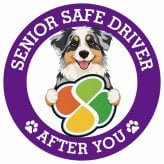カーサイン 高齢者マーク SENIOR SAFE DRIVER オーストラリアンシェパード ステッカー シール 直径13cm 肉球 日本製 車