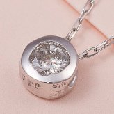 ダイヤモンド ネックレス K18WG 0.1ct フクリン ペンダント 18金 ホワイトゴールド 一粒 ダイヤ シンプル アクセサリー レディース ジュエリー ギフト プレゼント 贈り物