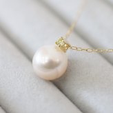 ［pearl604］8mm - 8.5mm ホワイトピンク ペンダント ネックレス 8月 誕生石 ペリドット あこや真珠