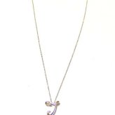 イニシャル ネックレス K18 ゴールド ダイヤモンド 0.01ct ペンダント アルファベット T 一粒ダイヤ レディース アクセサリー 18金 誕生日 プレゼント ギフト