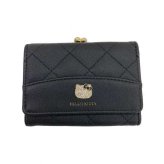 ハローキティ 口金財布 がま口 財布 レディース 二つ折り財布 コンパクト キルティング ラインストーン サンリオ キャラクター ブラック 黒 おしゃれ 大人可愛い 小銭入れ 札入れ ギフト プレゼント サンリオ正規ライセンス品