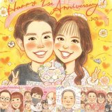 結婚記念日のギフトに、心に残る似顔絵を贈りませんか。大切なお祝いにも安心してご注文いただけます。 似顔絵 両親 ギフト プレゼント 名入れ 贈り物 手描き 結婚記念日 お祝い 誕生日 記念 お母さん お父さん ご夫婦 両親 名入れ 修正無料 下書き確認 実績多数 宝物 かわいい 一生もの 一生もの カップル 2人 両親 披露宴 応援 贈答品 お祝いの品 イラスト キレイ 闘病中の方への励まし