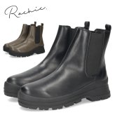 ショートブーツ レディース 厚底 サイドゴア レイン対応 滑りにくい 歩きやすい ローヒール 靴 Rachic. ラシックドット RA0014 黒 ブラック カーキ