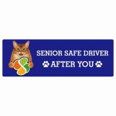 カーサイン 高齢者マーク SENIOR SAFE DRIVER ソマリ ステッカー シール 長方形 15x5cm 肉球 日本製 車