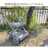 ガーデン エクステリア 天然木製ワゴン型プランタースタンド FW72