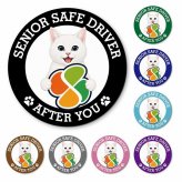 カーサイン 高齢者マーク SENIOR SAFE DRIVER 白 マグネット 強力 直径13cm 肉球 日本製 車 ステッカー