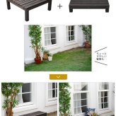 ガーデン エクステリア ユニットウッドデッキ harmonie アルモニー 90×90 4個組 ステップ付 送料無料 ウッドデッキ 簡単 縁側 本格的 DIY 木製 天然木 庭 ベランダ おしゃれ 小型 北欧 屋外 家具 ダークブラウン