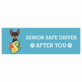 カーサイン 高齢者マーク SENIOR SAFE DRIVER ミニチュアピンシャー ステッカー シール 長方形 20x6.7cm 肉球 日本製 車