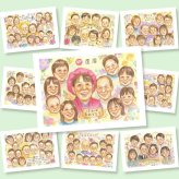 似顔絵 還暦 プレゼント 手描き 名入れ ギフト 贈り物 還暦 60歳 お祝い 記念日 誕生日 大人数 家族 お母さん 両親 お父さん 修正無料 下書き確認 名入れ そっくり 似てる 宝物 喜ばれる 60歳 長寿 思い出 還暦 お祝いの品 イラスト 傘寿祝い 披露宴 ブライダルギフト 色紙 贈答品 古希祝い カラフル サプライズ 同窓会 オーダーメイド 感謝の品