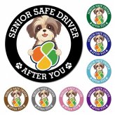 カーサイン 高齢者マーク SENIOR SAFE DRIVER シーズー マグネット 強力 直径13cm 肉球 日本製 車 ステッカー