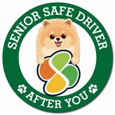 カーサイン 高齢者マーク SENIOR SAFE DRIVER ポメキー マグネット 強力 直径13cm 肉球 日本製 車 ステッカー