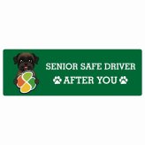 カーサイン 高齢者マーク SENIOR SAFE DRIVER ベルジアングリフォン ステッカー シール 長方形 15x5cm 肉球 日本製 車