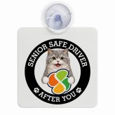 カーサイン 高齢者マーク SENIOR SAFE DRIVER セルカークレックス 車内用 吸盤タイプ 収れん火災防止タイプ 肉球 日本製 車 ステッカー