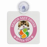 カーサイン 高齢者マーク SENIOR SAFE DRIVER ミヌエット 車内用 吸盤タイプ 収れん火災防止タイプ 肉球 日本製 車 ステッカー
