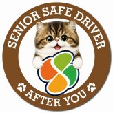 カーサイン 高齢者マーク SENIOR SAFE DRIVER ミヌエット マグネット 強力 直径13cm 肉球 日本製 車 ステッカー