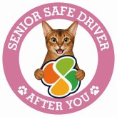カーサイン 高齢者マーク SENIOR SAFE DRIVER アビシニアン ステッカー シール 直径13cm 肉球 日本製 車