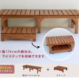 ウッドデッキ ユニット縁台ステップ hiyori ひより ウッドデッキ 簡単組立 縁側 DIY 木製 天然木 庭 ベランダ マンション おしゃれ ガーデン 屋外 家具 ブラウン ダークブラウン アウトドアリビング ベンチ 木製縁台 ウッドデッキ風 本格的