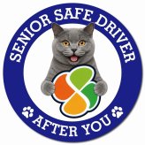 カーサイン 高齢者マーク SENIOR SAFE DRIVER シャルトリュー マグネット 強力 直径13cm 肉球 日本製 車 ステッカー