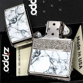 ZIPPO おしゃれ ライター アラベスク＆大理石 ジッポ Arabesque Marble 両面加工 彫刻 シルバー ホワイト かっこいい メンズ ギフト プレゼントッポ ライター かっこいい 5面加工 エッチング彫刻 金赤 金タンク メンズ プレゼント ギフト