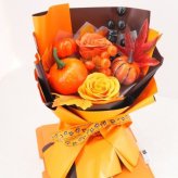 ソープフラワー 【ソープフラワーのハロウィン】　秋 秋色 花 ギフト ソープフラワー バラ ハロウィン シャボンフラワー クリアケース入り 飾りもの フラワーアレンジメント 贈り物
