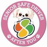 カーサイン 高齢者マーク SENIOR SAFE DRIVER チワマル マグネット 強力 直径13cm 肉球 日本製 車 ステッカー