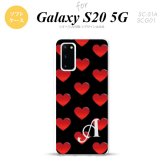SC-51A SCG01 Galaxy S20 スマホケース ソフトケース ハート A 黒 赤 +アルファベット メンズ レディース nk-s20-tp117i