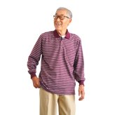 シニアファッション メンズ 80代 70代 60代 90代 秋冬 あったか 長袖 ボーダー 裏微起毛 長袖 ポロシャツ おじいちゃん 服 誕生日 プレゼント 紳士服 男性 祖父 お年寄り 老人 高齢者 ギフト（cki-mt8-81343883）