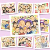 傘寿祝いのプレゼントに、ご家族みんなで喜べる贈り物です。下書き確認ができるので、安心して贈れます。 傘寿祝い 贈り物 似顔絵 ギフト 手描き 名入れ プレゼント 傘寿祝い 長寿 お祝い 記念 大人数 祖父母 おばあちゃん おじいちゃん 下書き確認 修正無料 名入れ 親孝行 宝物 一生もの 喜ばれる 親孝行 長寿祝い 80歳 敬老の日 お祝いの品 米寿祝い 感謝 カラフル オーダーメイド イラスト