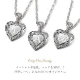 ハワイアンジュエリー ネックレス イニシャル シルバー ネックレス 刻印 無料 誕生石入れ可 ハート シルバー925 ギフトラッピング可能 チェーン 長さ選べる BY THE SEA バイザシー プレゼント ハロウィン 【品番：CG-SP314】