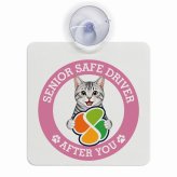 カーサイン 高齢者マーク SENIOR SAFE DRIVER サバトラ 車内用 吸盤タイプ 収れん火災防止タイプ 肉球 日本製 車 ステッカー