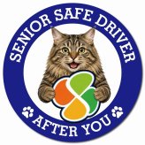 カーサイン 高齢者マーク SENIOR SAFE DRIVER クリリアンボブテイル マグネット 強力 直径13cm 肉球 日本製 車 ステッカー