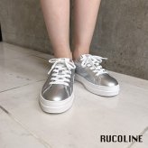 ルコライン スニーカー ルコライン 靴 RUCO LINE RUCO-018SI CALF PU LUX 光沢 シルバー 合皮 無地 ローカット ファスナー無し ルコライン レディース シューズ RUCO LINE ルコラインスニーカー フラットソール 新作 取扱店 京都 母の日