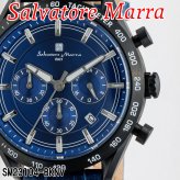 【送料無料】（お取り寄せ）腕時計 メンズ Salvatore Marra サルバトーレマーラ クロノグラフ 10気圧防水 レザーベルト SM23104-BKNV 本革レザー 高級感 ブランド 人気 シンプル ウォッチ カジュアル フォーマル 誕生日[SM23104-BKNV]