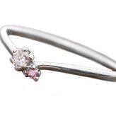ダイヤモンド リング プラチナ Pt950 合計0.06ct ピンクダイヤ V字モチーフ 指輪 レディース 12.5号 鑑別カード付き アクセサリー ジュエリー 婚約指輪 結婚記念日 プレゼント