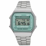 CASIO 腕時計 カシオ 時計 ウォッチ チープカシオ チプカシ ヴィンテージシリーズ デジタル メンズ レディース キッズ シルバー×ブルーグリーン A168WA-3AY [並行輸入品]