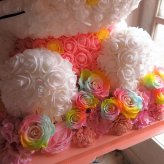 誕生日プレゼント 彼女 キティ ミニローズ 花束風ギフト レインボーローズ プリザーブドフラワー入りギフト ケース付き　
