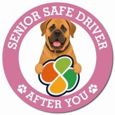 カーサイン 高齢者マーク SENIOR SAFE DRIVER 土佐犬 マグネット 強力 直径13cm 肉球 日本製 車 ステッカー