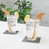 マドラー スプーン カトラリー 5本セット カトラリーセット おしゃれ 木 木製 マドラースプーン 猫 ネコ 業務用 かわいい 16cm 漆 天然木製 食器 カフェ風 ロング スイーツ 漆塗り コーヒー ねこのしっぽ ブナの木