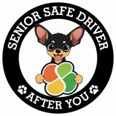 カーサイン 高齢者マーク SENIOR SAFE DRIVER スムースコートチワワ ステッカー シール 直径13cm 肉球 日本製 車