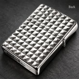 ZIPPO ライター アーマー ミラクルダイアモンド ホワイトニッケル 両面加工 ジッポ Miracle Diamond ダイヤカット 彫刻 シルバー メンズ かっこいい メタル貼り おしゃれ ギフト 重厚 プレゼント