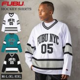 FUBU フブ ホッケーシャツ メンズ レディース fam-62712 ホッケージャージ ゲームシャツ 長袖 Vネック ナンバリング ロゴ プリント オーバーサイズ ストリート ヒップホップ ダンス カジュアル M L XL XXL 2026FW Karlas