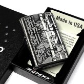 ZIPPO ライター 虎 アンティークシルバー メタル重ね貼り ジッポ クロームバレル 和柄 日本 おしゃれ タイガー かっこいい ギフト プレゼント メンズ 渋い