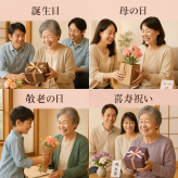  和風プリザーブドフラワー＆和菓子｜花とお菓子のギフト｜敬老の日 長寿祝い 誕生日